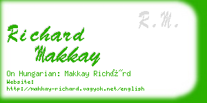 richard makkay business card